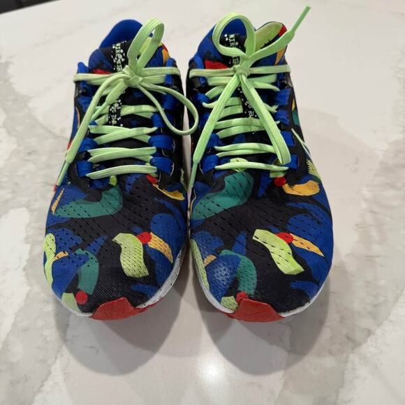 Nike Air Zoom Pegasus38 KellyAnna London Running Shoes Mens 10.5 Black/Lime/Blue - Picture 2 of 10